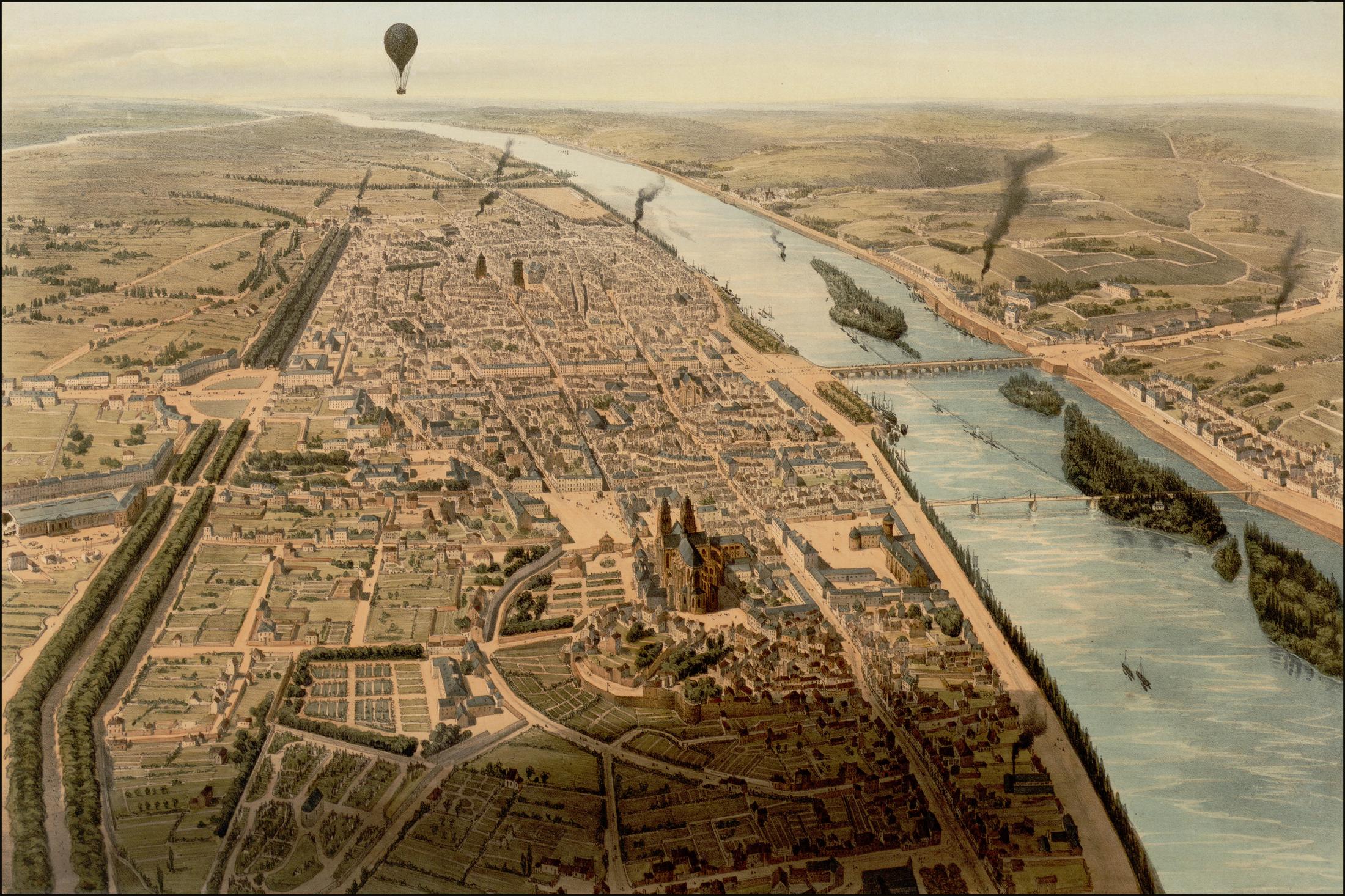 Vue historique de Tours et de la Loire